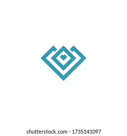 Diamant-Logo-Design mit schlichter Linienart