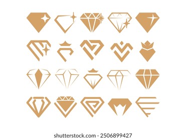 Conjunto de elementos de logotipo de diamante