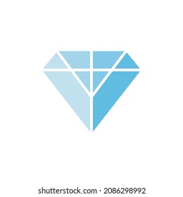 Diamond logo icon. Flat design vector illustration isolated on white background.
