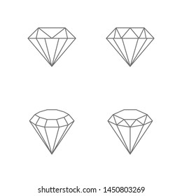 Diamond logo or icon line simple black color vector design template