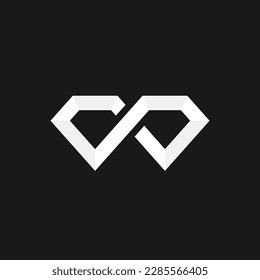 Diamond logo with infinity concept