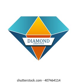 Diamond logo isolated on white background. Vector illustration