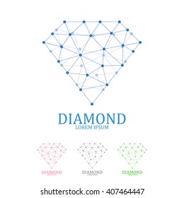 Diamond logo isolated on white background. Vector illustration