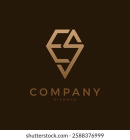 Diamond Logo, Letter ES forming Diamond icon, suitable for brand and company logos, vector illustration