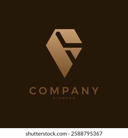 Diamond Logo, Letter F Forming Diamond  Icon, suitable for brand and company logos, vector illustration