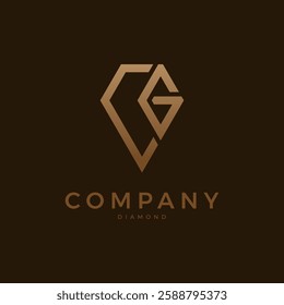 Diamond Logo, Letter G or CG with Diamond  combination, suitable for brand and company logos, vector illustration