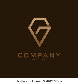 Diamond Logo, Letter G with Diamond combination, suitable for brand and company logos, vector illustration