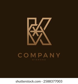 Diamond Logo, Letter K with Diamond combination, suitable for brand and company logos, vector illustration