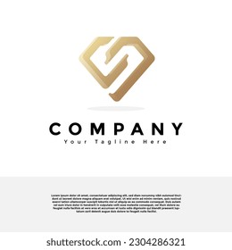 Diamond logo with Letter S logo creative vector design. Gradient logo premium vector