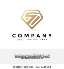Diamond logo with Letter S logo creative vector design. Gradient logo premium vector