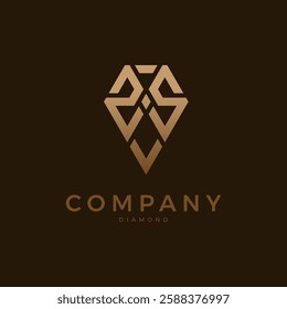 Diamond Logo, Letter SS with Diamond combination, suitable for brand and company logos, vector illustration