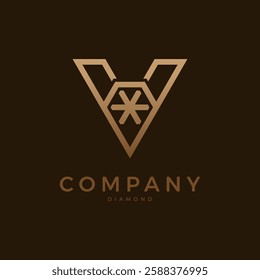 Diamond Logo, Letter V with Diamond combination, suitable for brand and company logos, vector illustration