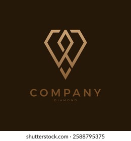 Diamond Logo, Letter W Forming Diamond Icon, suitable for brand and company logos, vector illustration