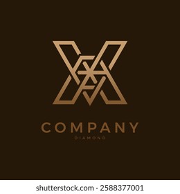 Diamond Logo, Letter X with Diamond combination, suitable for brand and company logos, vector illustration