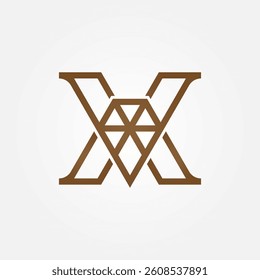 Diamond Logo, Letter X with Diamond combination, suitable for brand and company logos, vector illustration