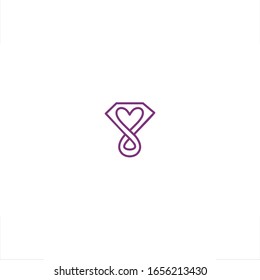 Diamond Logo love design heart loop