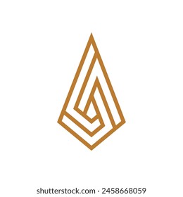 Diamond logo with a modern design concept and continuous line graphics