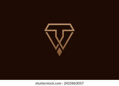 Diamond logo, monogram Letter T and W with diamond combination, usable for brand and business logos, flat design logo template element, vector illustration