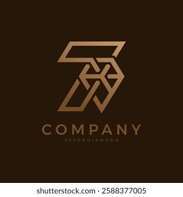 Diamond Logo, Number 7 with Diamond combination, suitable for brand and company logos, vector illustration