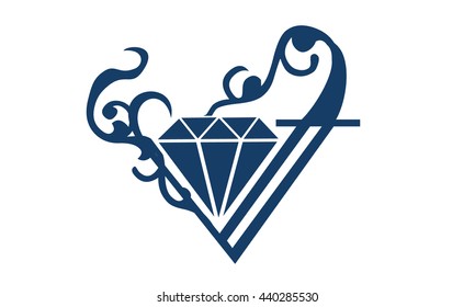 Diamond Logo Ornament isolated template