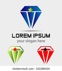 Diamond logo with star icon 