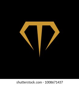 diamond logo T abstract logo vector