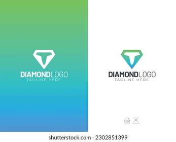 Diamond logo with t letter