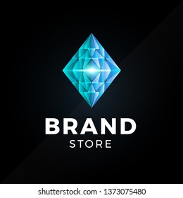 Diamond Logo template element symbol with luxury gradient color