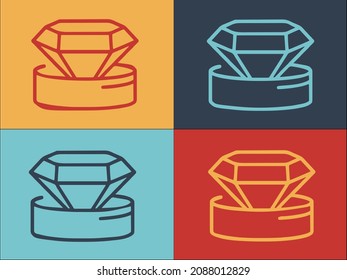 Diamond Logo Template, Simple Flat Icon of gem,gemstone,diamond