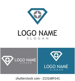 Diseño de la ilustración del icono de la plantilla de logotipo de diamantes