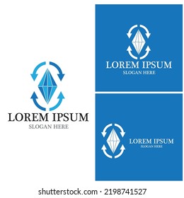 Diseño de la ilustración del icono de la plantilla de logotipo de diamantes