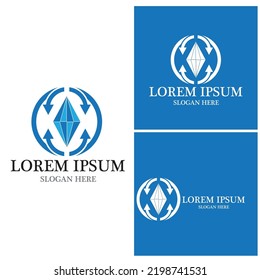 Vorlage für Diamantlogo, Vektorgrafik-Design