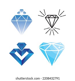 Diseño de ilustración de icono vectorial de la plantilla de logotipo de diamantes