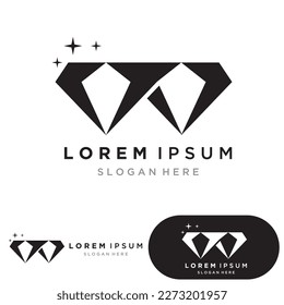 Diseño de la ilustración del icono de la plantilla de logotipo de diamantes