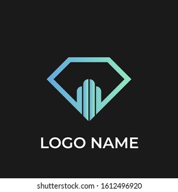 Diamond Logo Template vector. diamond symbol. Jewelry shop sign icon illustration design.