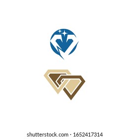   Naturaleza del símbolo vectorial de la plantilla de logotipo de diamantes