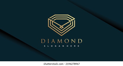 Logotipo de diamante con un vector de diseño único