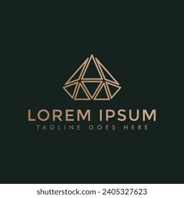 Diamond Logo Vector Design, Abstract emblem, designs concept, logos, luxury, crystal