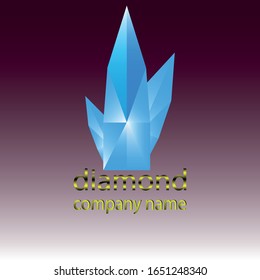 diamond logo vector design, Gemstone icon vector, elegant luxury style