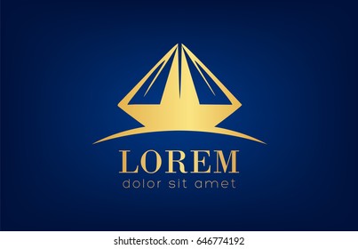 Diamond logo vector design golden
