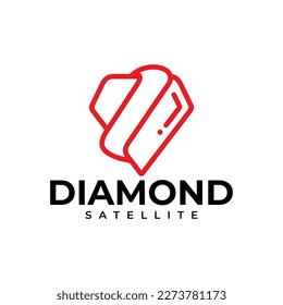 diamond logo vector design that looks like a planet surrounded by satellite paths