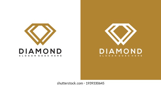 Diamond Logo Vector Designs Mono Line