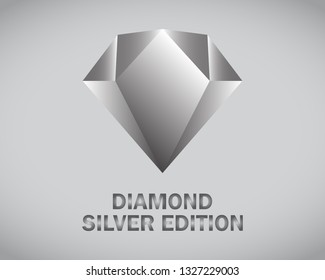 Diamond Logo Vector in Elegant Style with Gray Background