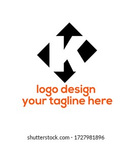 Diamond logo vector K Word template Design