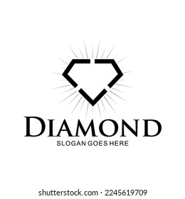 plantilla de vector de logotipo de diamante aislada en fondo blanco