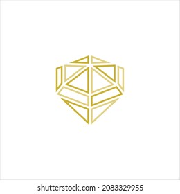 diamond logo vector template line