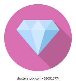 Diamond long shadow flat icon vector illustration.
