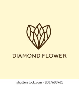 diamond with lotus flower design, great for beauty and lifestyle design.