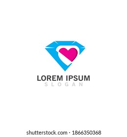 Diamond with Love design logo inspiration vector business vector