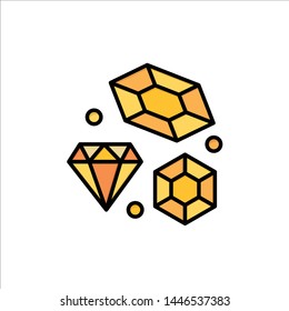 Diamond, Love, Heart, Wedding  Flat Color Icon. Vector icon banner Template